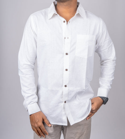 Snow Luxe Men's Khadi Shirt | Timeless Minimalism