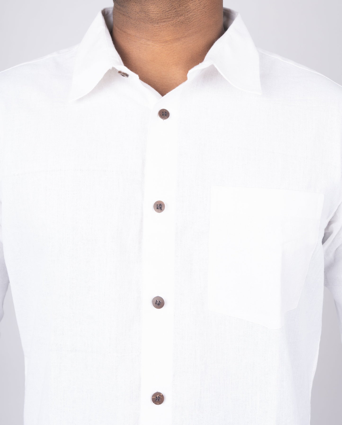 Snow Luxe Men's Khadi Shirt | Timeless Minimalism