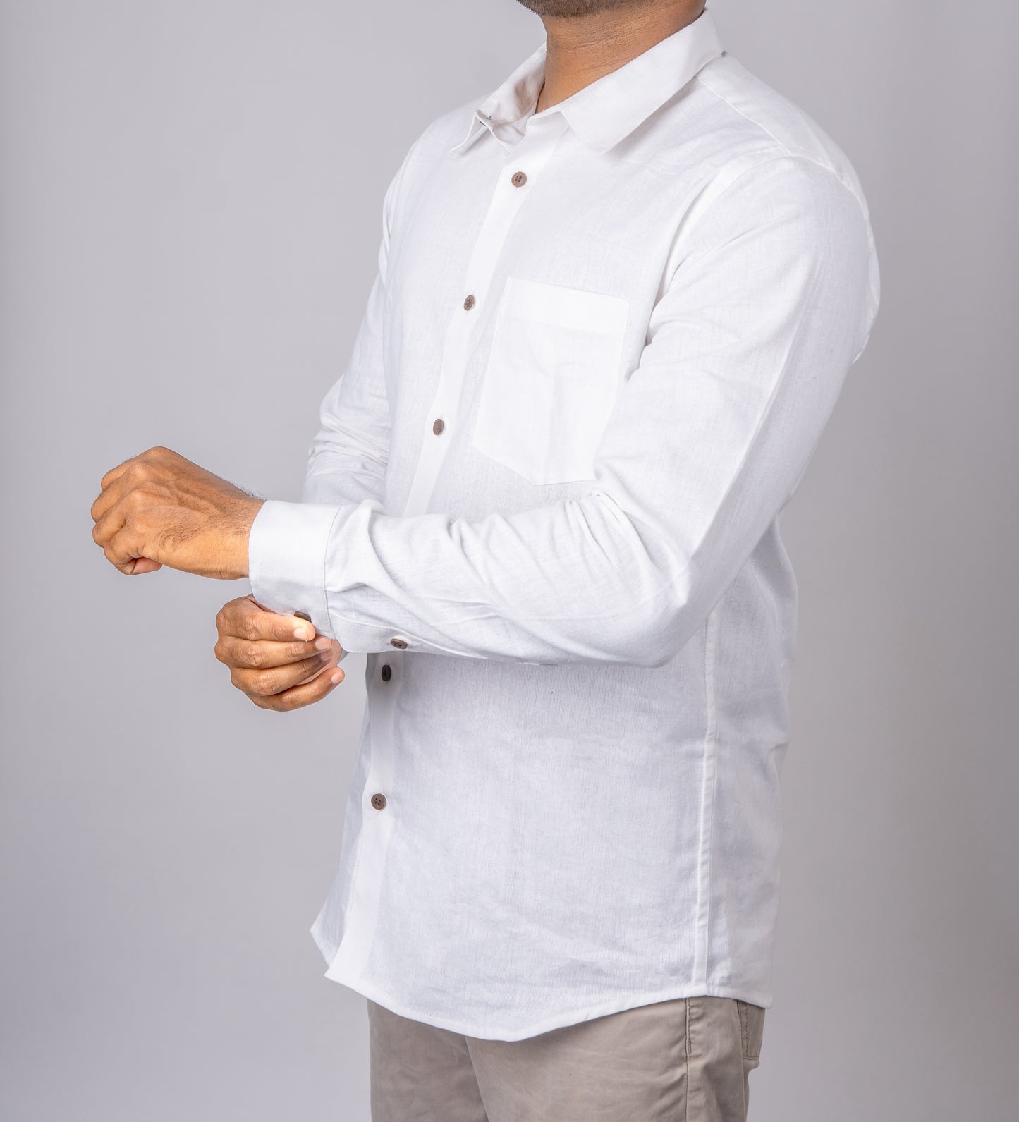 Snow Luxe Men's Khadi Shirt | Timeless Minimalism